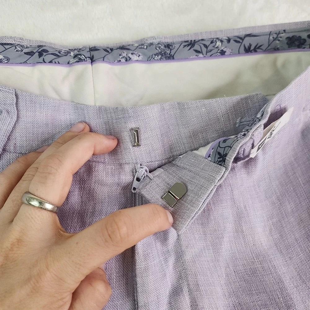 Baird McNutt Murano Alex Fit 100% Linen Pants Mens 30x32 Lavender Purple Trouser